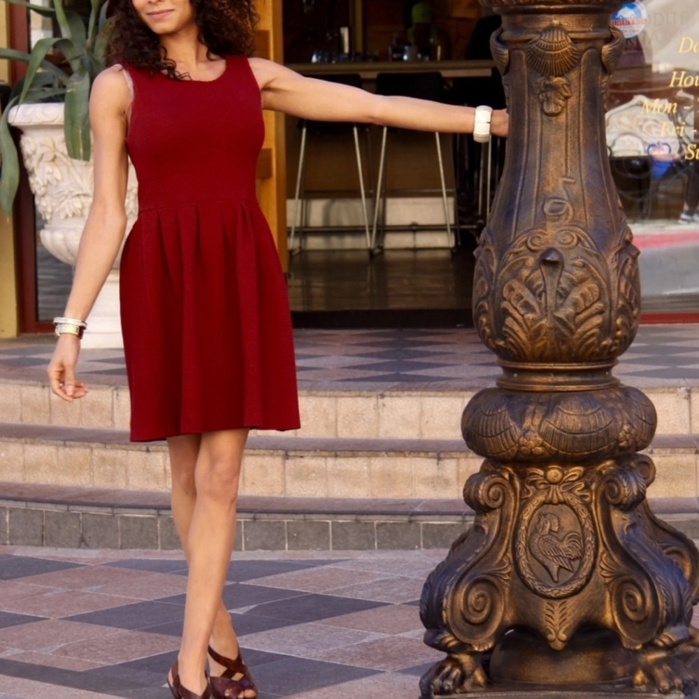 Ganni Rich Red Sleeveless Mini Dress